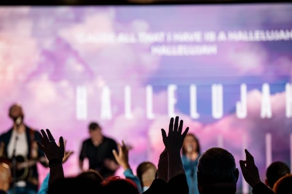 Hands raised in worship