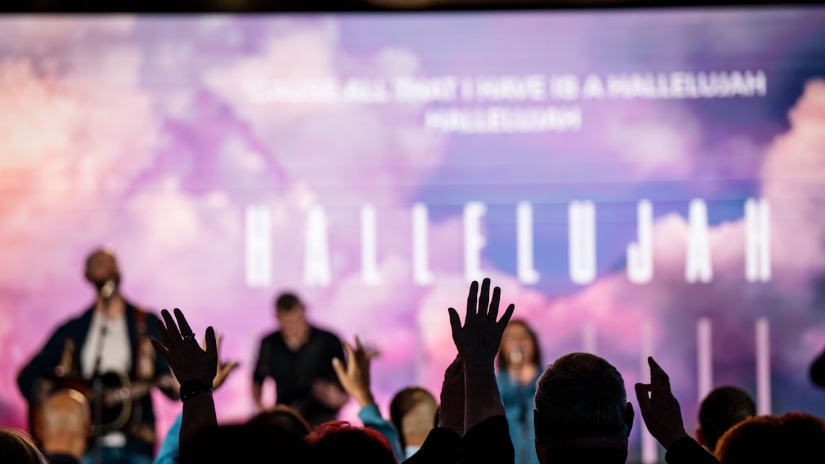 Hands raised in worship